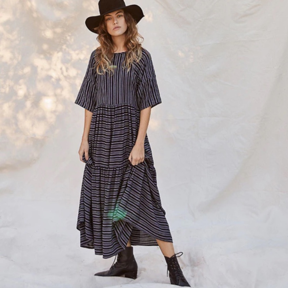 Christy Dawn Theo Dress in Night Stripe, one size petite